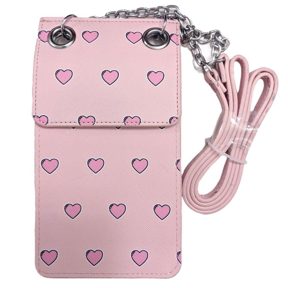 Madden Girl Purse Bag Womens Wallet Crossbody Pink Heart Coquette Cutecore New